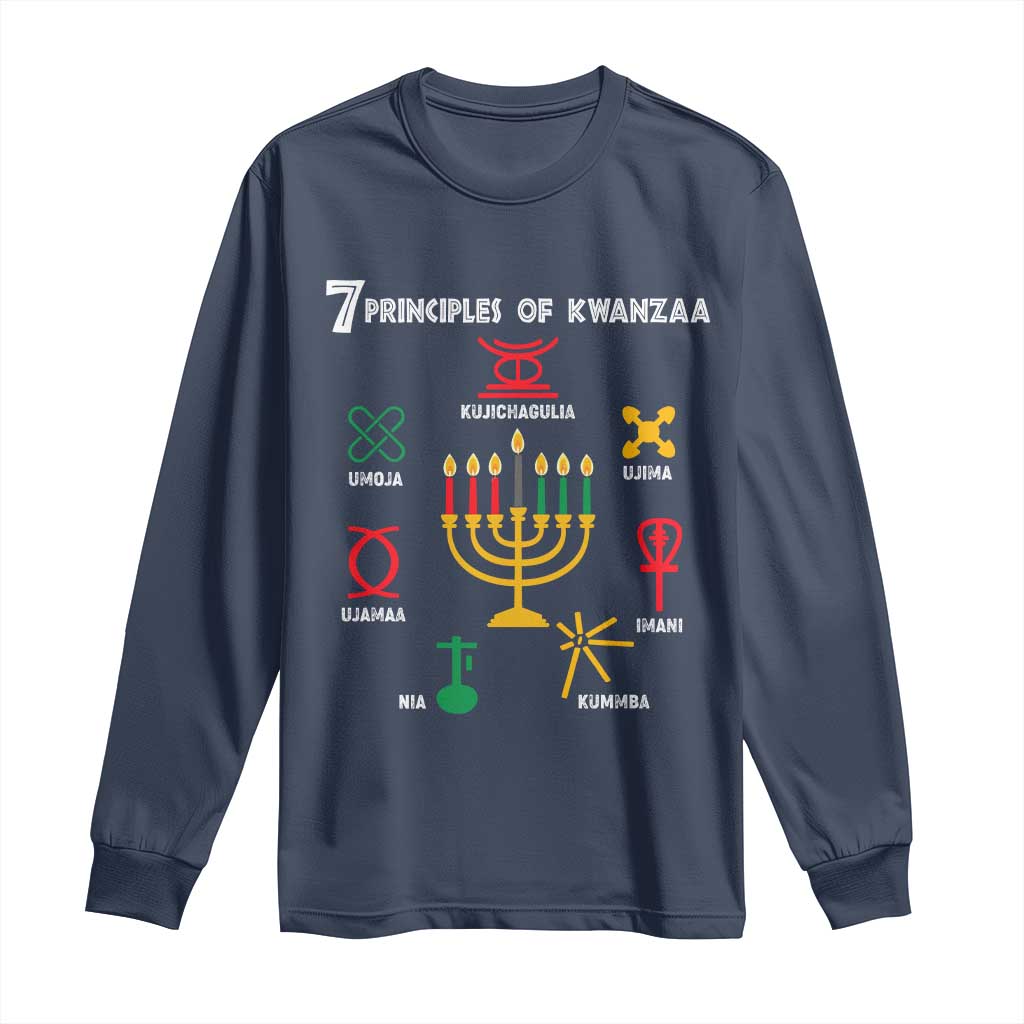 African American Xmas 7 Principles Of Kwanzaa Long Sleeve Shirt