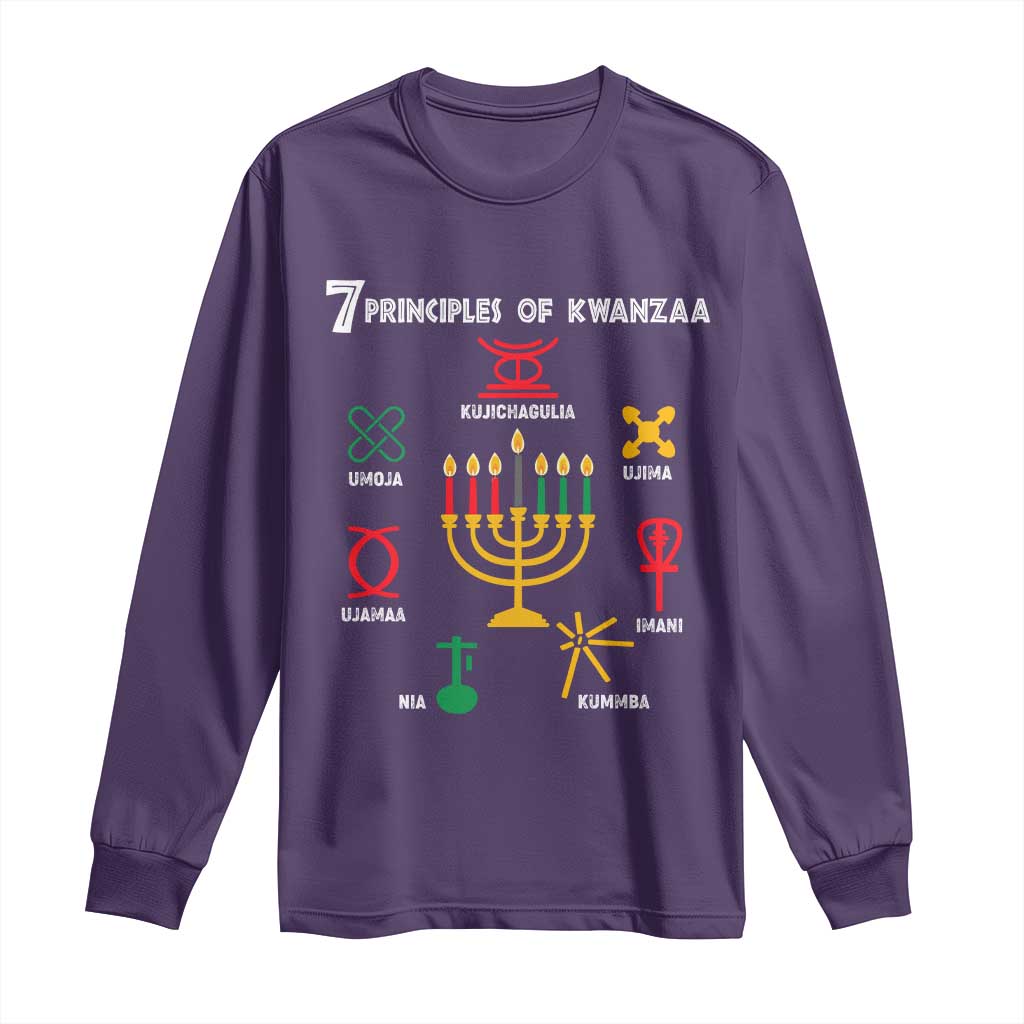African American Xmas 7 Principles Of Kwanzaa Long Sleeve Shirt