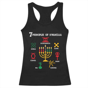 African American Xmas 7 Principles Of Kwanzaa Racerback Tank Top
