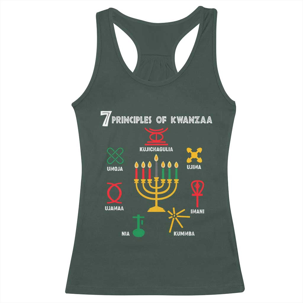 African American Xmas 7 Principles Of Kwanzaa Racerback Tank Top