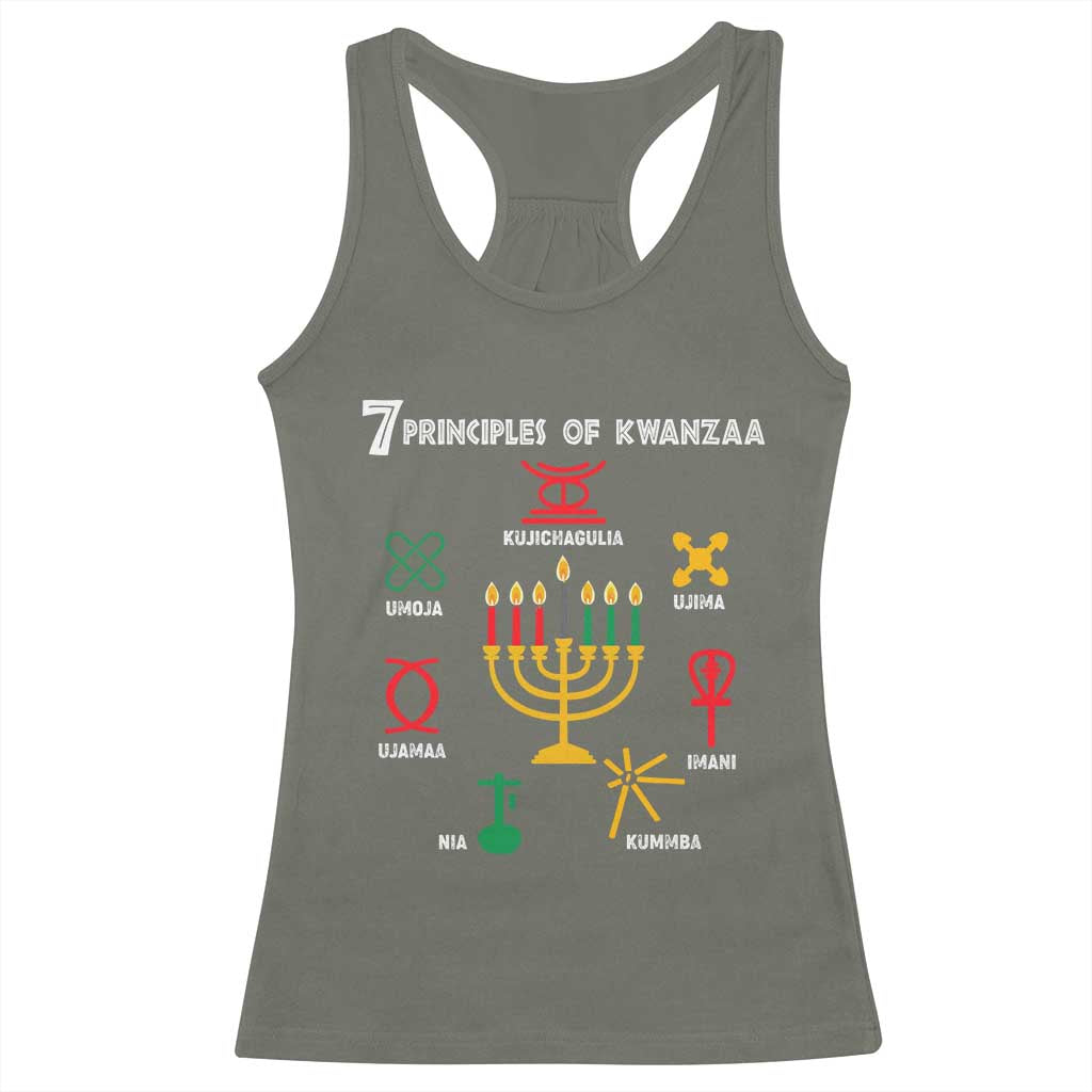 African American Xmas 7 Principles Of Kwanzaa Racerback Tank Top