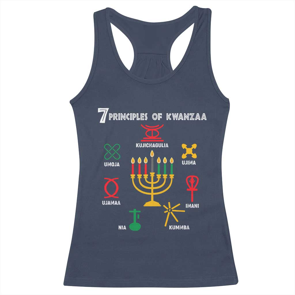 African American Xmas 7 Principles Of Kwanzaa Racerback Tank Top