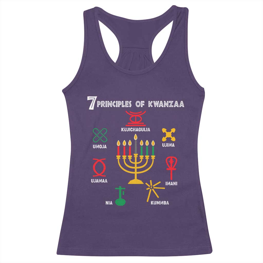 African American Xmas 7 Principles Of Kwanzaa Racerback Tank Top