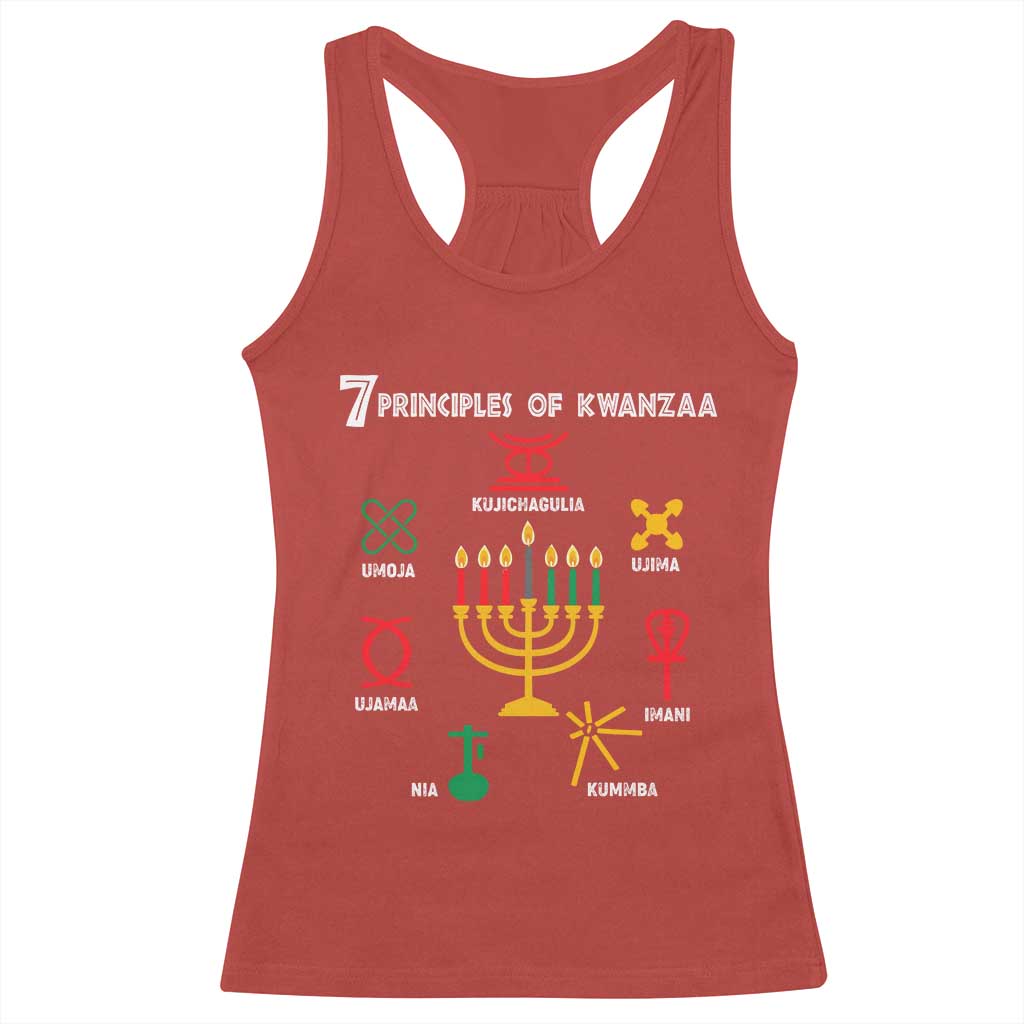 African American Xmas 7 Principles Of Kwanzaa Racerback Tank Top