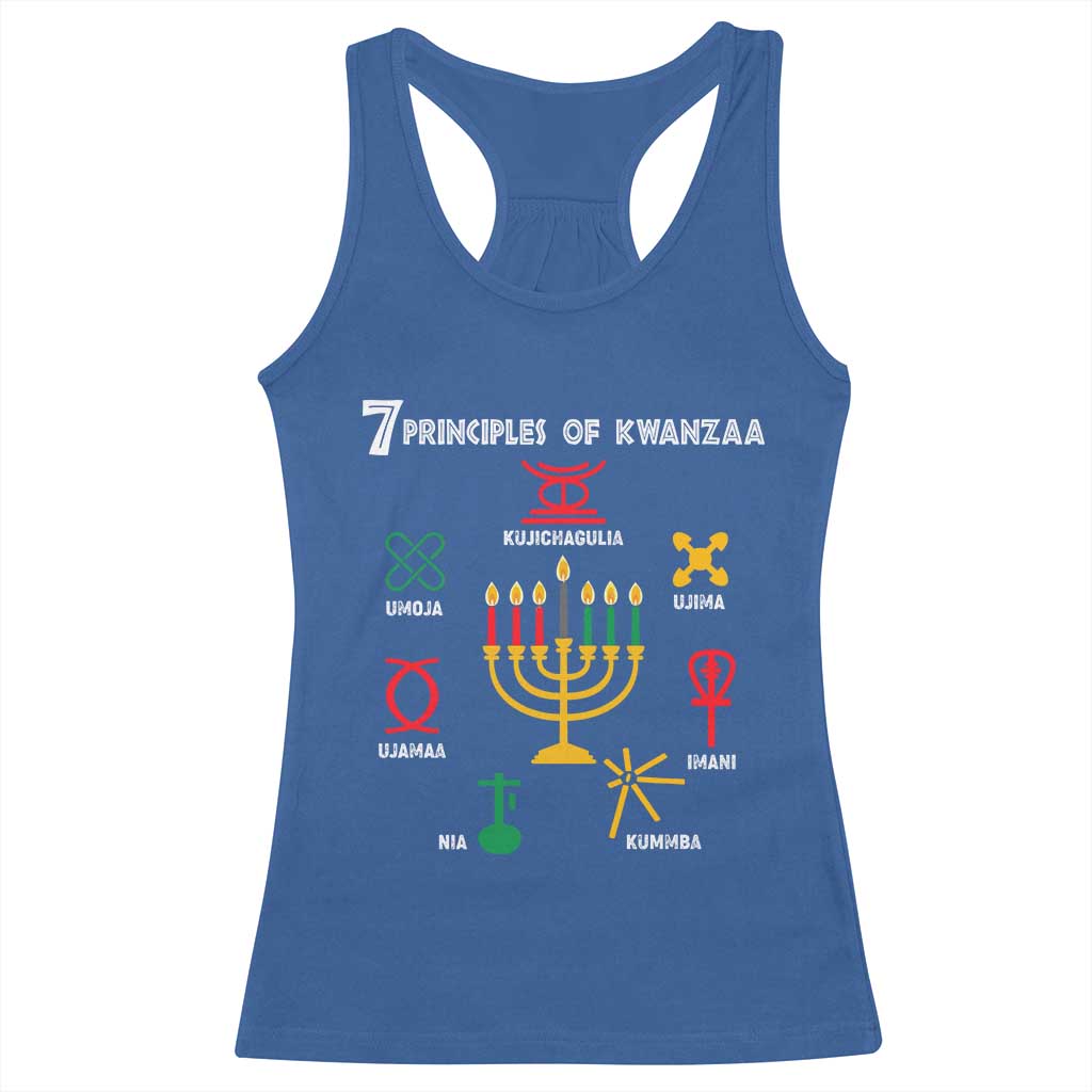 African American Xmas 7 Principles Of Kwanzaa Racerback Tank Top