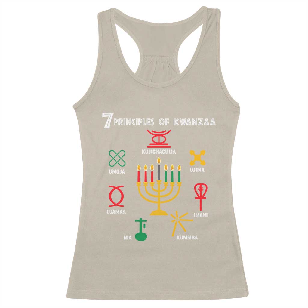 African American Xmas 7 Principles Of Kwanzaa Racerback Tank Top