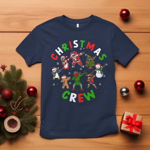 Christmas Crew T Shirt Black African American Santa Reindeer Snowman Dabbing