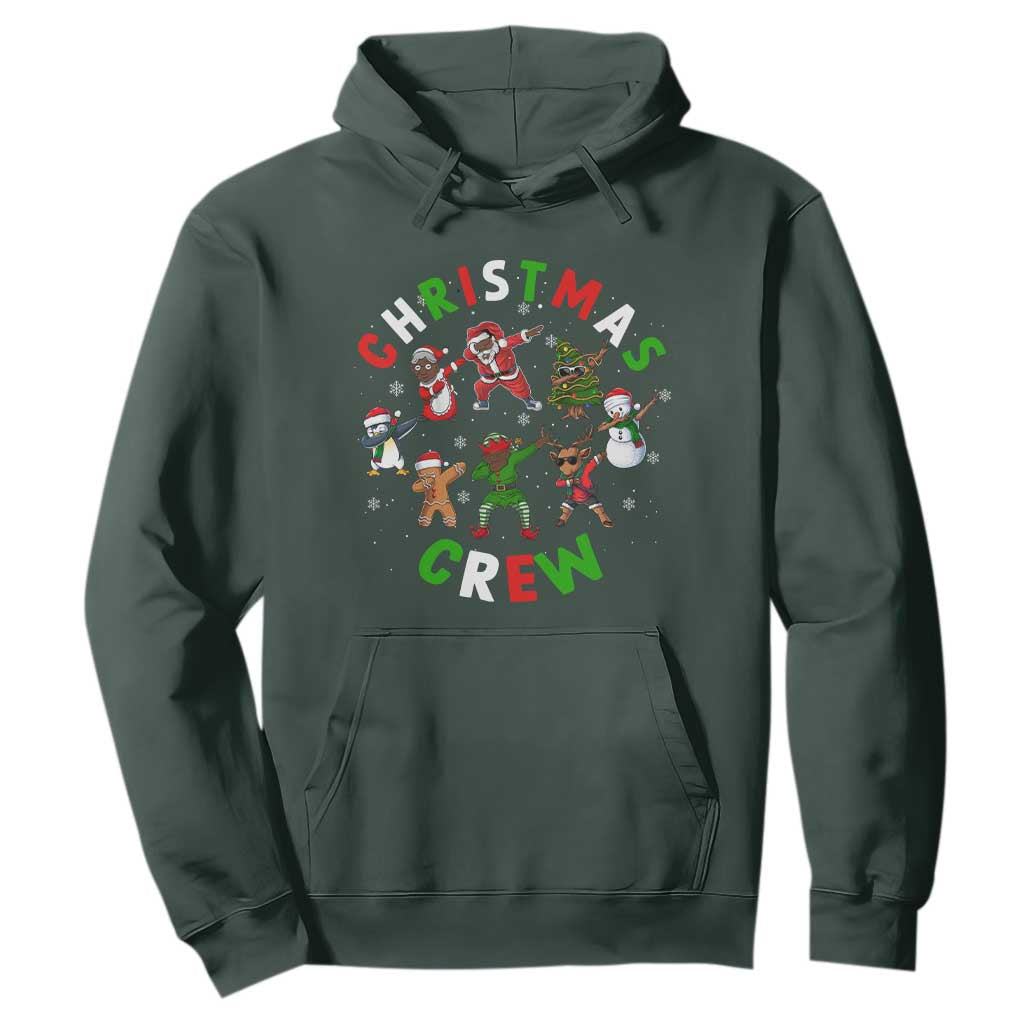 Christmas Crew Hoodie Black African American Santa Reindeer Snowman Dabbing