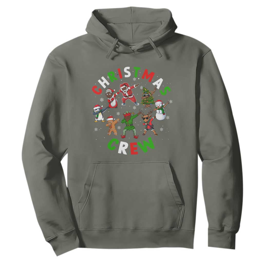 Christmas Crew Hoodie Black African American Santa Reindeer Snowman Dabbing