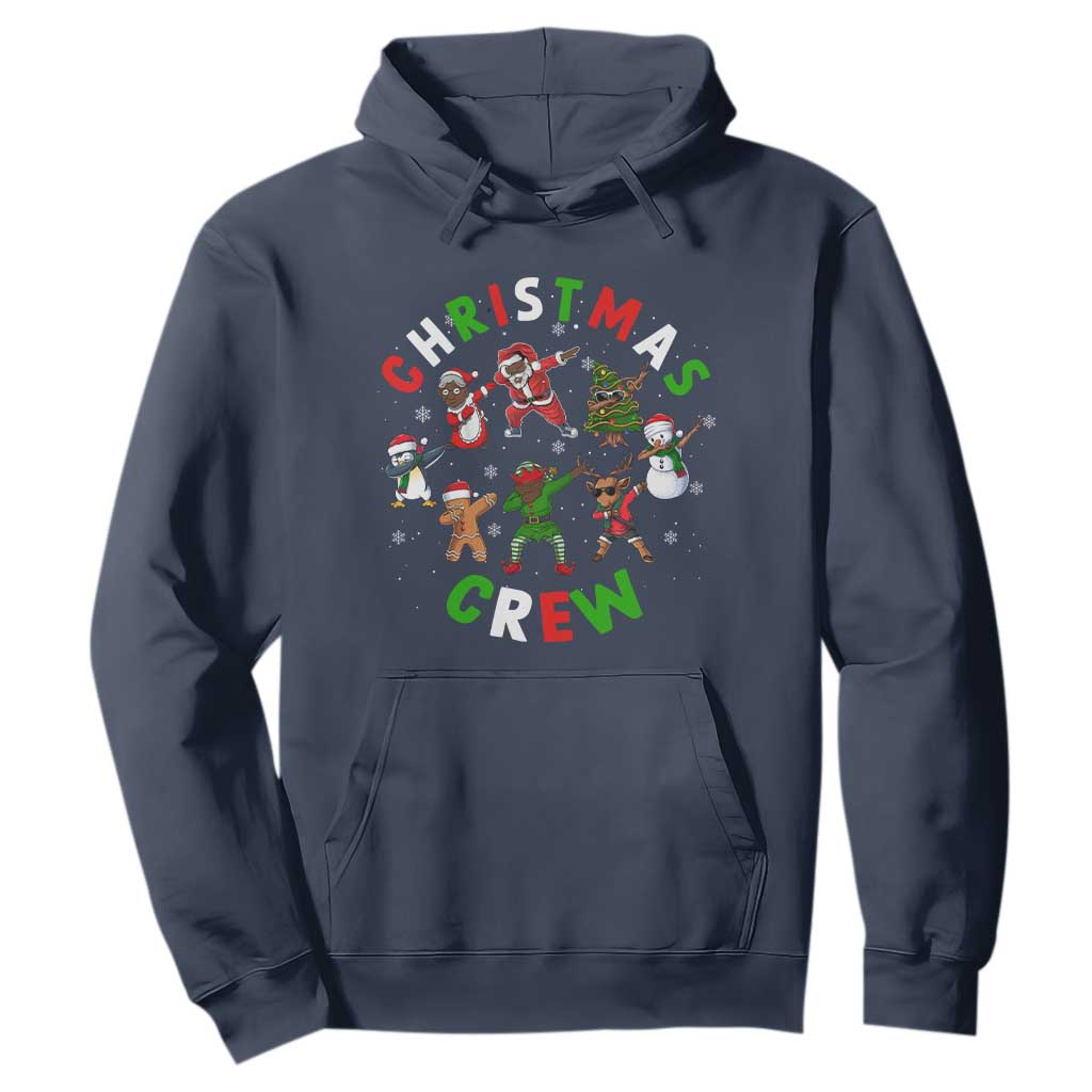 Christmas Crew Hoodie Black African American Santa Reindeer Snowman Dabbing