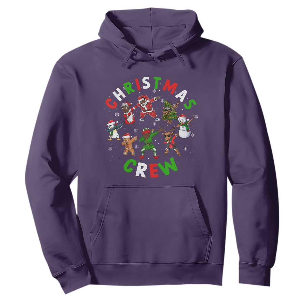 Christmas Crew Hoodie Black African American Santa Reindeer Snowman Dabbing