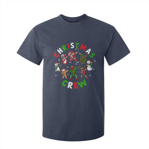 Christmas Crew T Shirt For Kid Black African American Santa Reindeer Snowman Dabbing