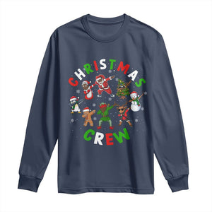 Christmas Crew Long Sleeve Shirt Black African American Santa Reindeer Snowman Dabbing