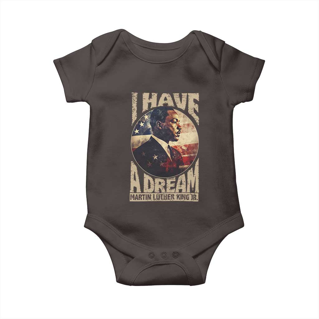 Martin Luther King Jr Baby Onesie I Have A Dream American Flag Black History MLK Day