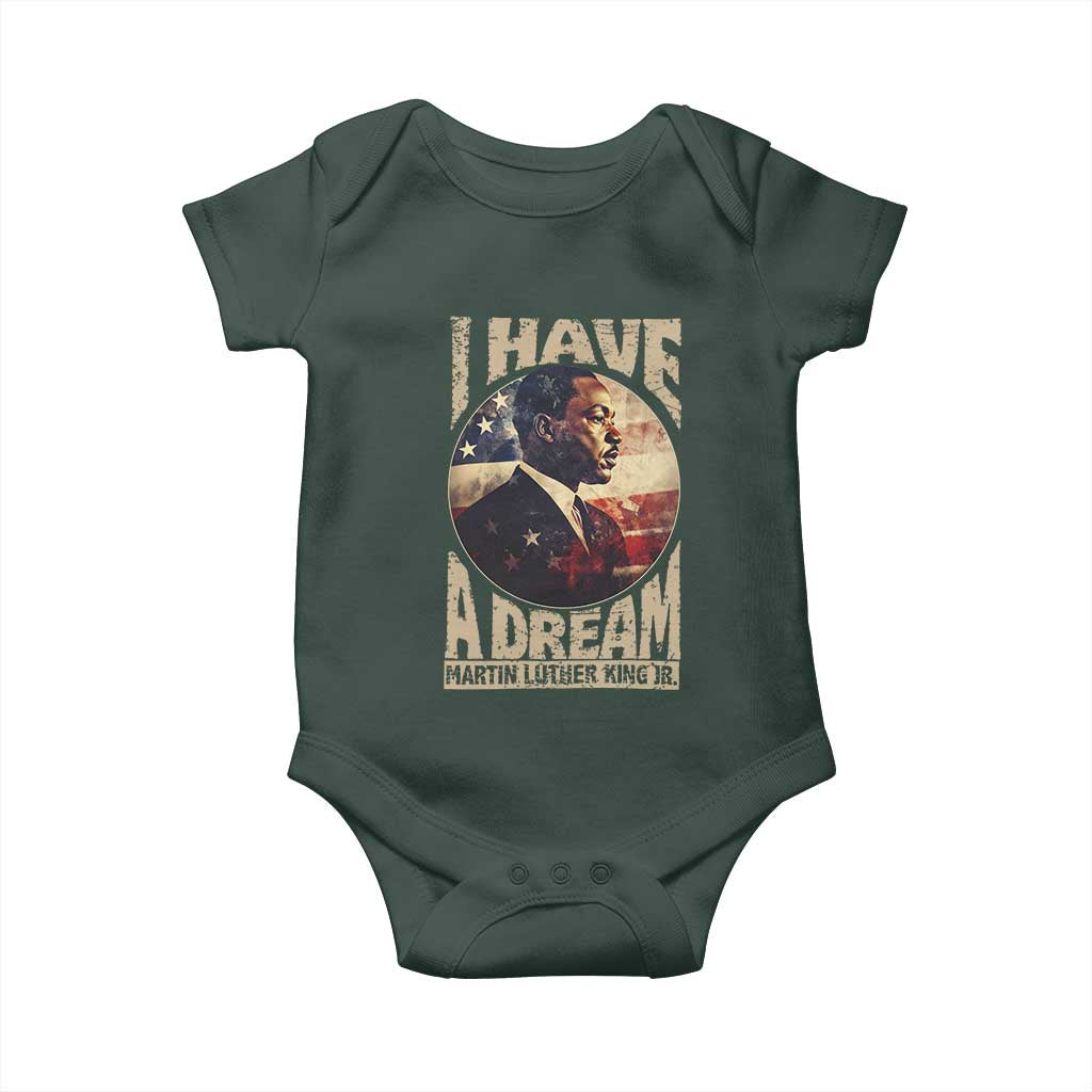 Martin Luther King Jr Baby Onesie I Have A Dream American Flag Black History MLK Day
