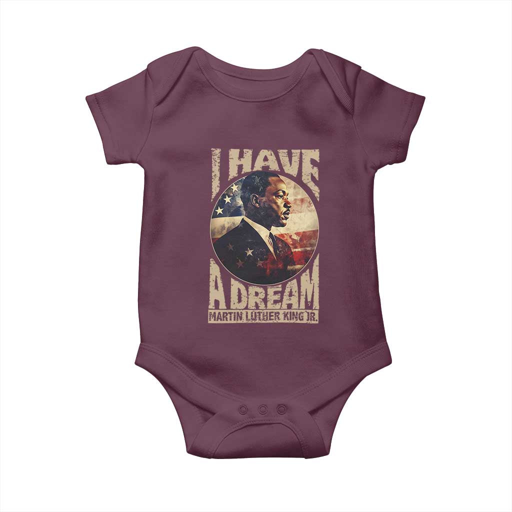 Martin Luther King Jr Baby Onesie I Have A Dream American Flag Black History MLK Day