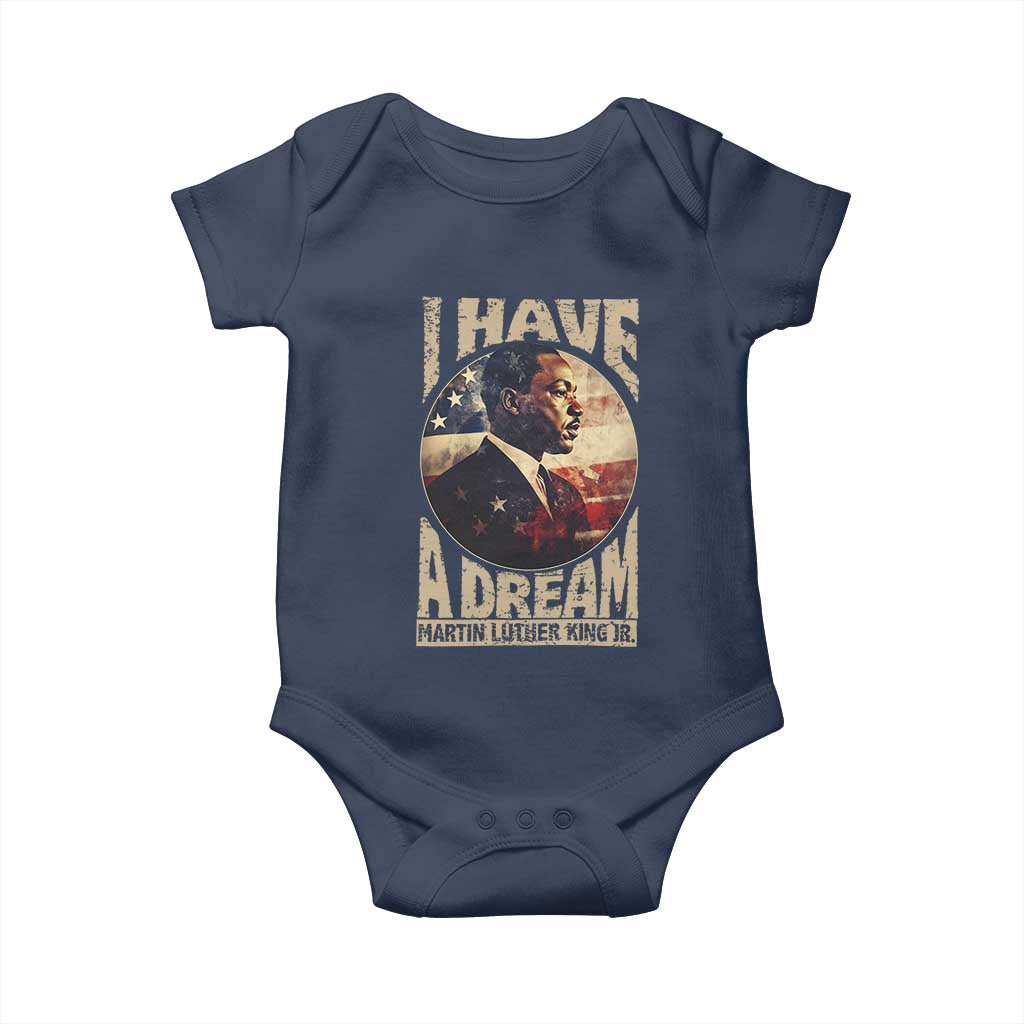 Martin Luther King Jr Baby Onesie I Have A Dream American Flag Black History MLK Day