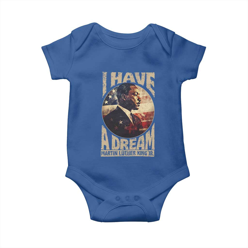 Martin Luther King Jr Baby Onesie I Have A Dream American Flag Black History MLK Day