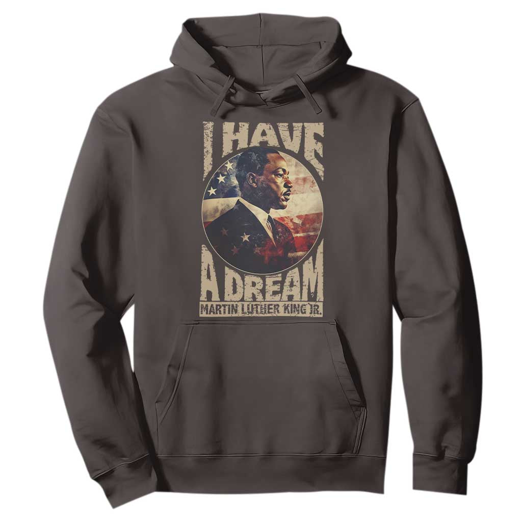Martin Luther King Jr Hoodie I Have A Dream American Flag Black History MLK Day