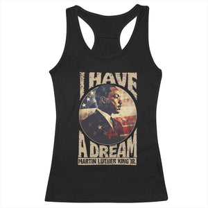 Martin Luther King Jr Racerback Tank Top I Have A Dream American Flag Black History MLK Day