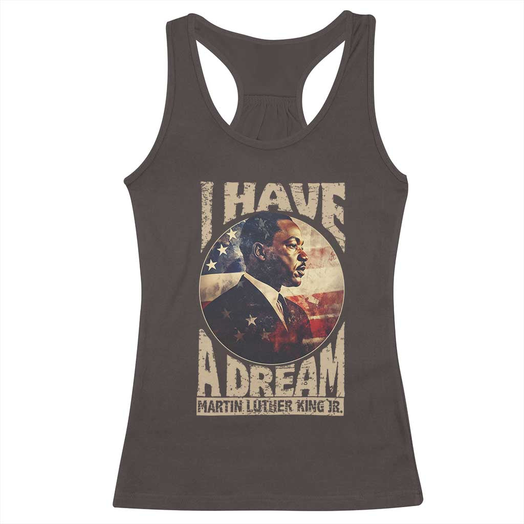 Martin Luther King Jr Racerback Tank Top I Have A Dream American Flag Black History MLK Day
