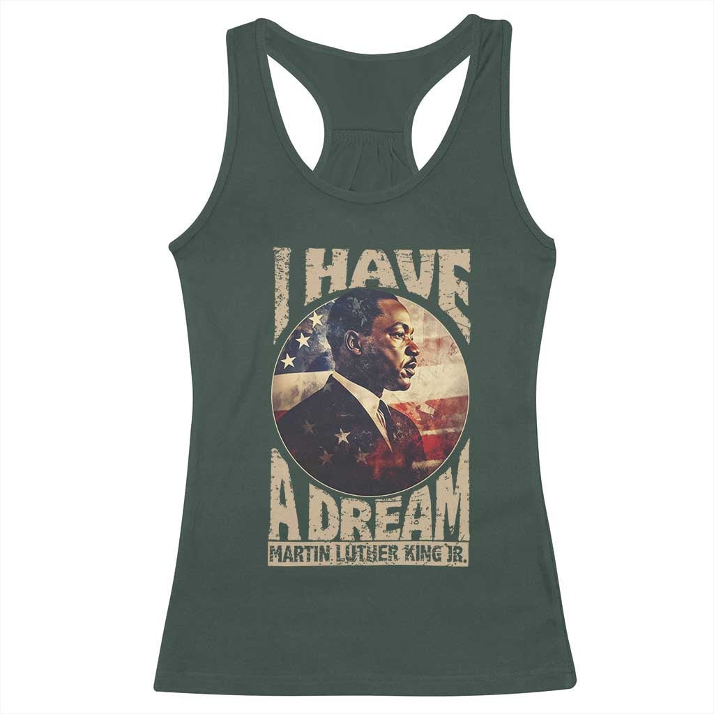 Martin Luther King Jr Racerback Tank Top I Have A Dream American Flag Black History MLK Day