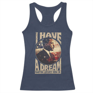 Martin Luther King Jr Racerback Tank Top I Have A Dream American Flag Black History MLK Day