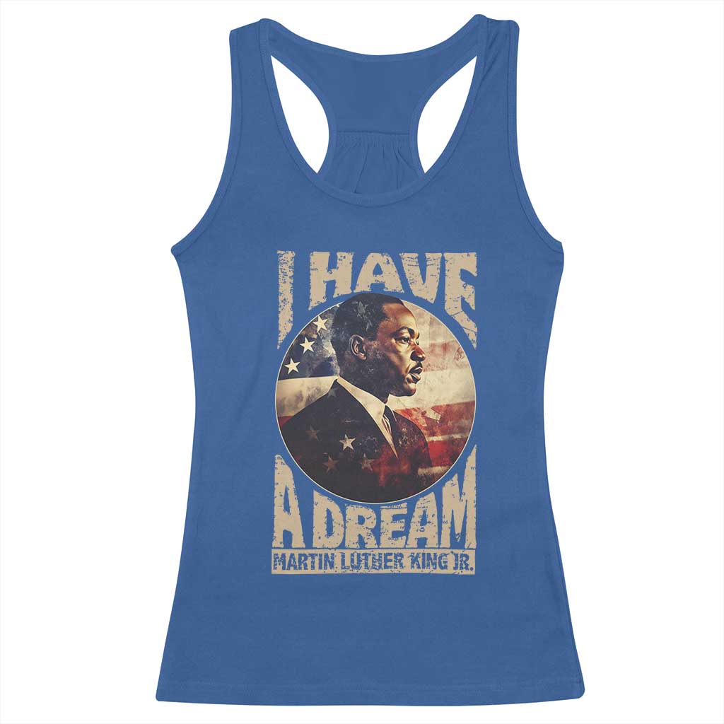 Martin Luther King Jr Racerback Tank Top I Have A Dream American Flag Black History MLK Day