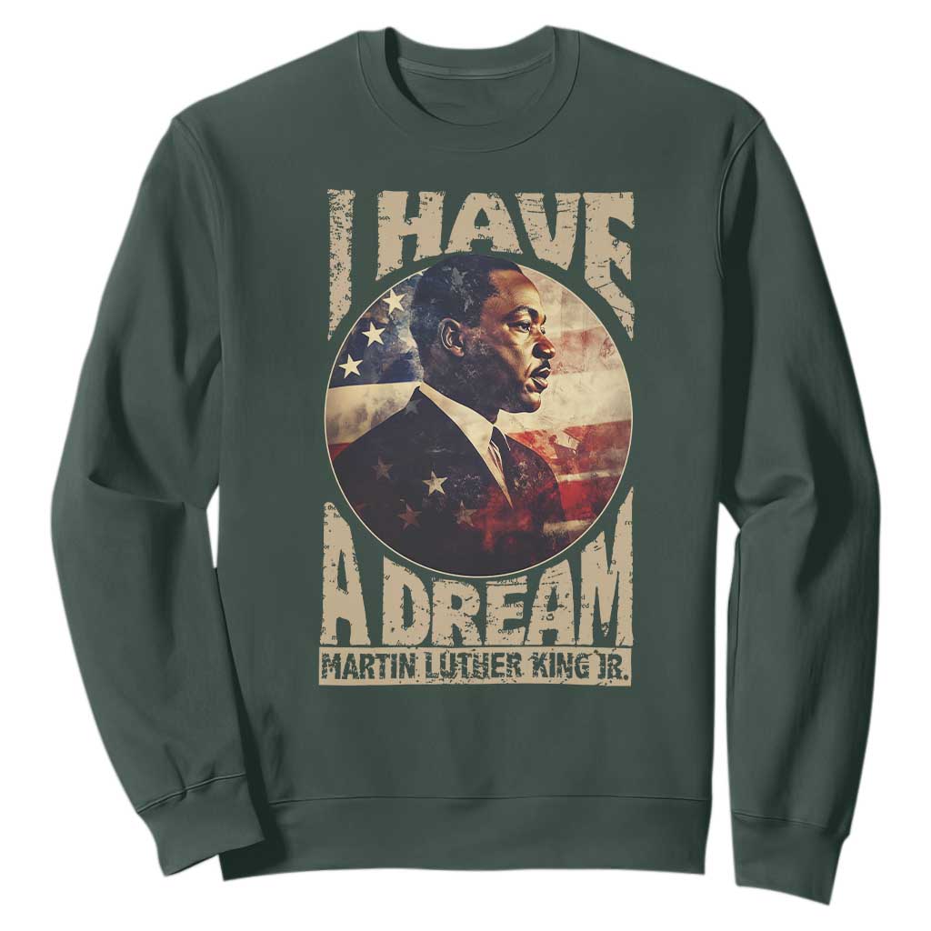 Martin Luther King Jr Sweatshirt I Have A Dream American Flag Black History MLK Day
