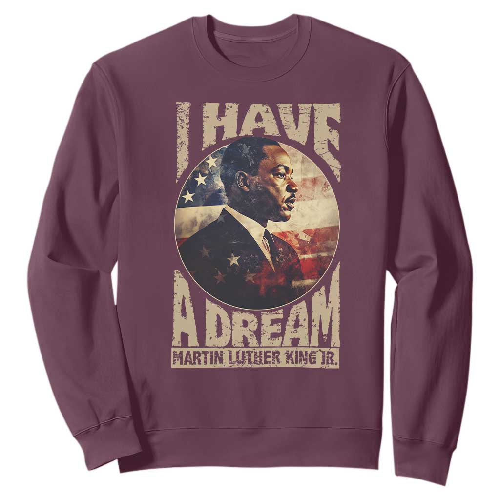 Martin Luther King Jr Sweatshirt I Have A Dream American Flag Black History MLK Day