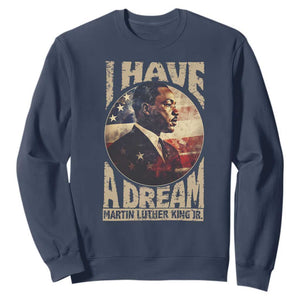 Martin Luther King Jr Sweatshirt I Have A Dream American Flag Black History MLK Day