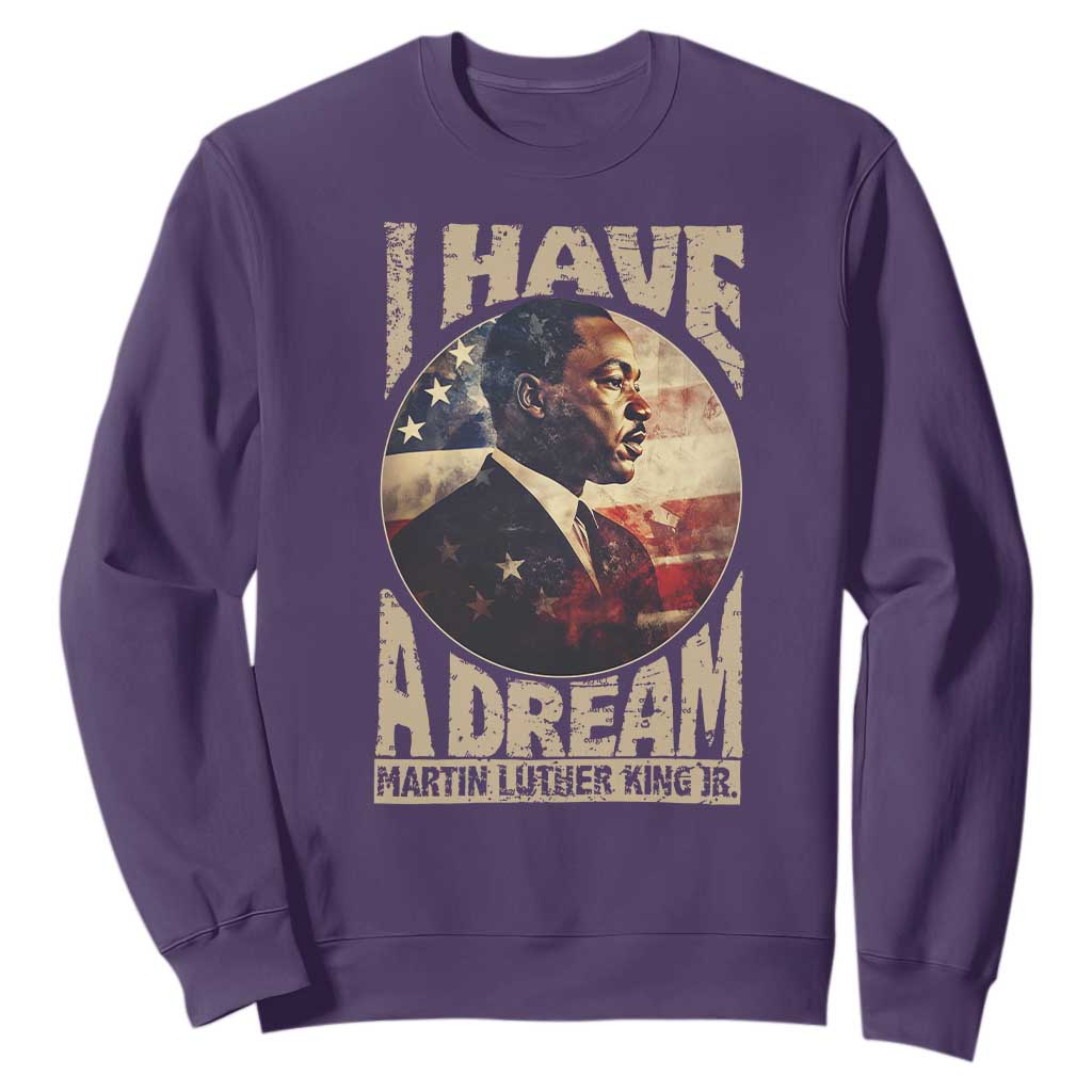 Martin Luther King Jr Sweatshirt I Have A Dream American Flag Black History MLK Day