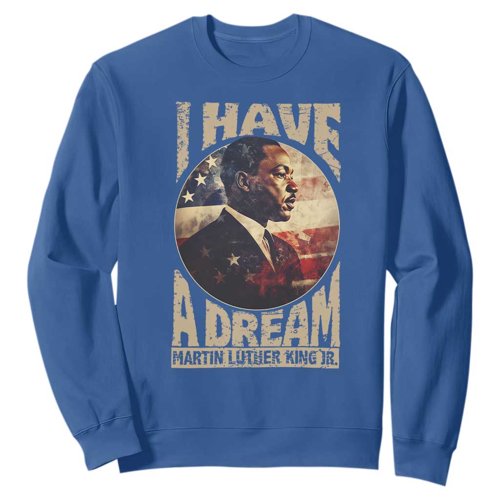 Martin Luther King Jr Sweatshirt I Have A Dream American Flag Black History MLK Day