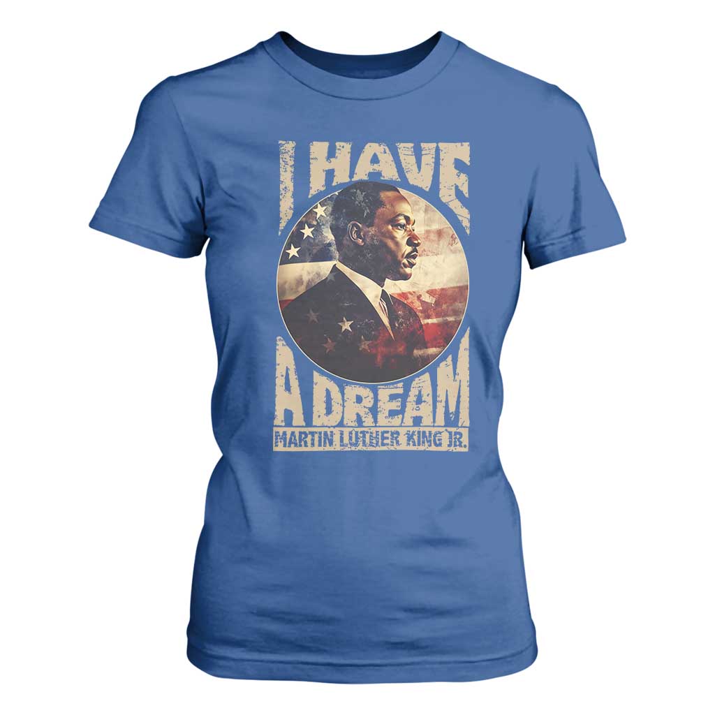 Martin Luther King Jr T Shirt For Women I Have A Dream American Flag Black History MLK Day