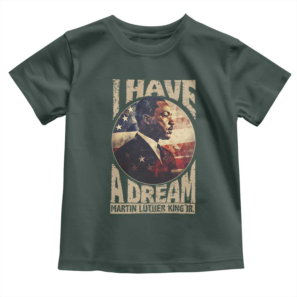 Martin Luther King Jr Toddler T Shirt I Have A Dream American Flag Black History MLK Day