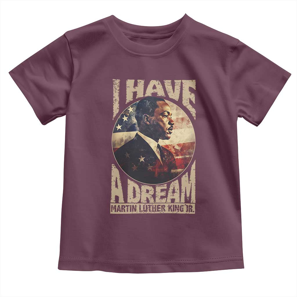 Martin Luther King Jr Toddler T Shirt I Have A Dream American Flag Black History MLK Day