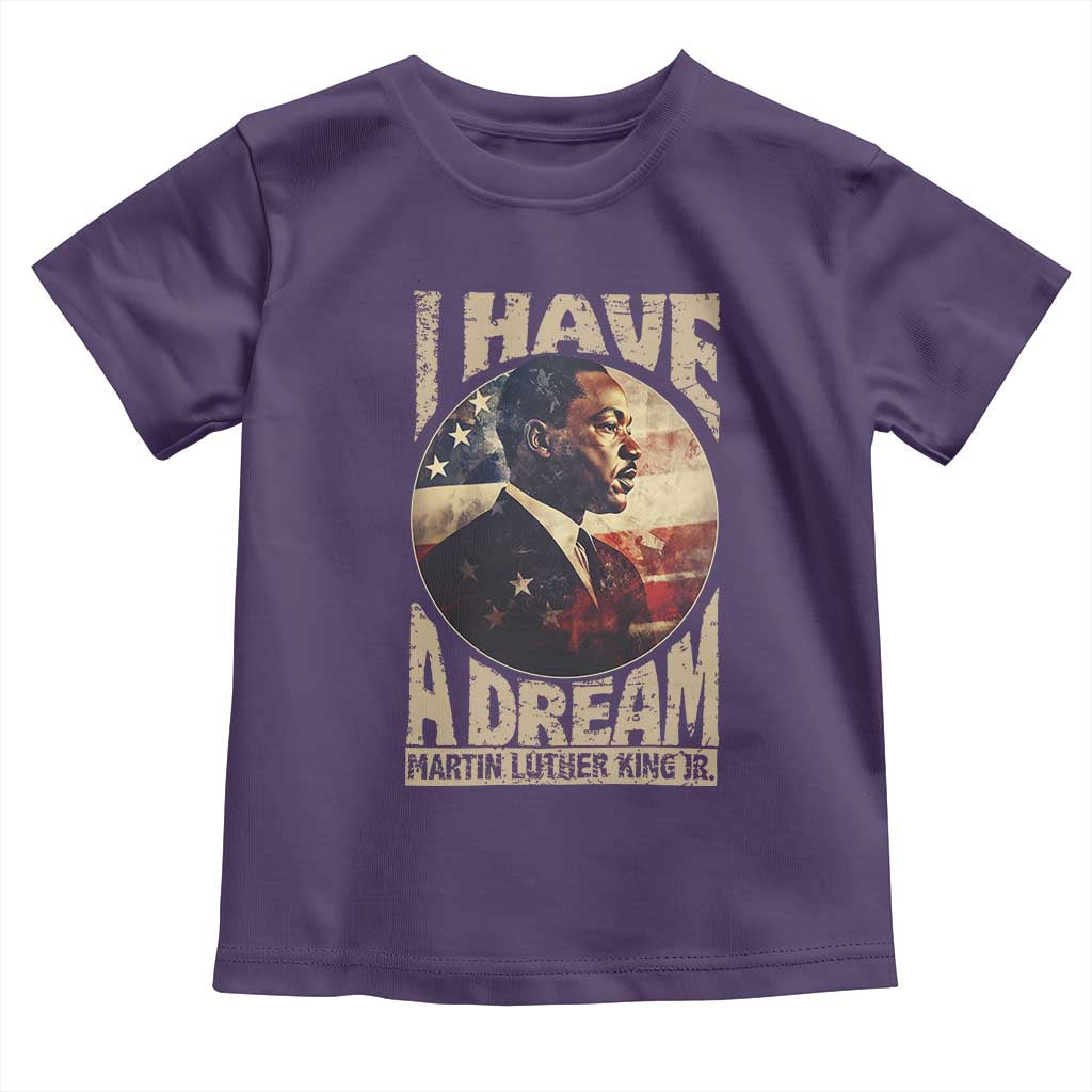 Martin Luther King Jr Toddler T Shirt I Have A Dream American Flag Black History MLK Day