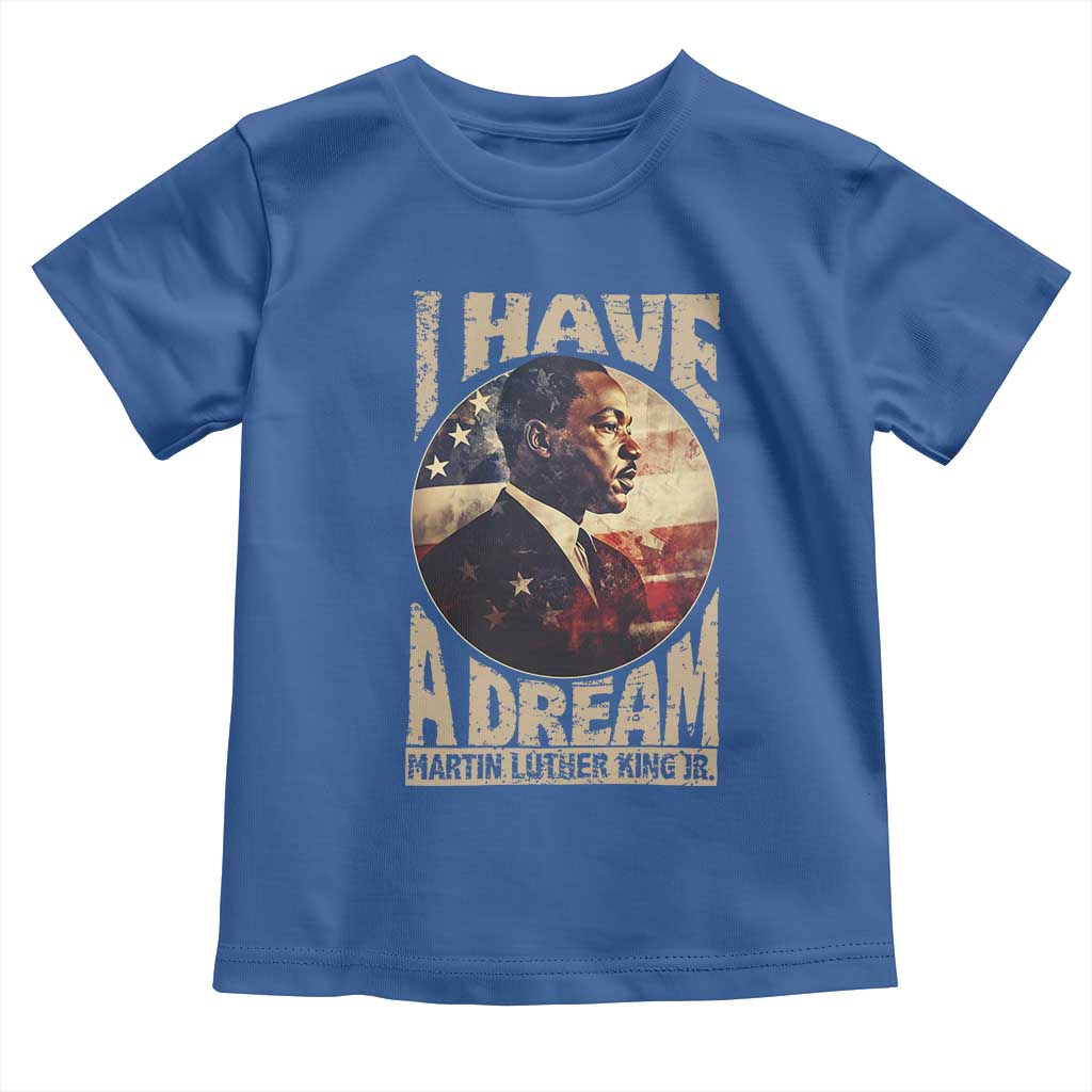 Martin Luther King Jr Toddler T Shirt I Have A Dream American Flag Black History MLK Day
