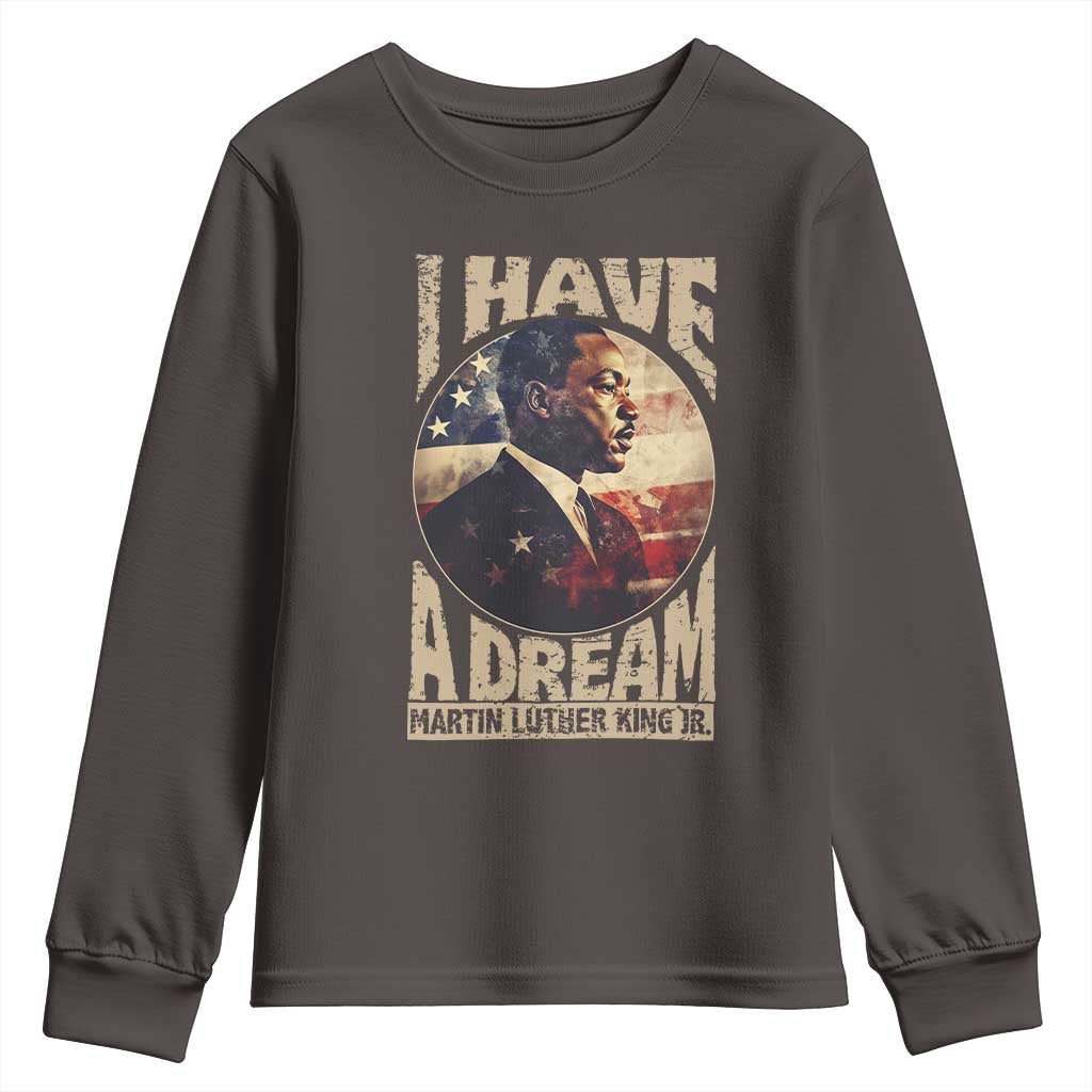Martin Luther King Jr Youth Sweatshirt I Have A Dream American Flag Black History MLK Day