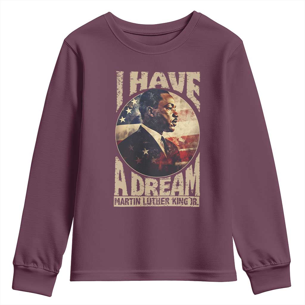 Martin Luther King Jr Youth Sweatshirt I Have A Dream American Flag Black History MLK Day