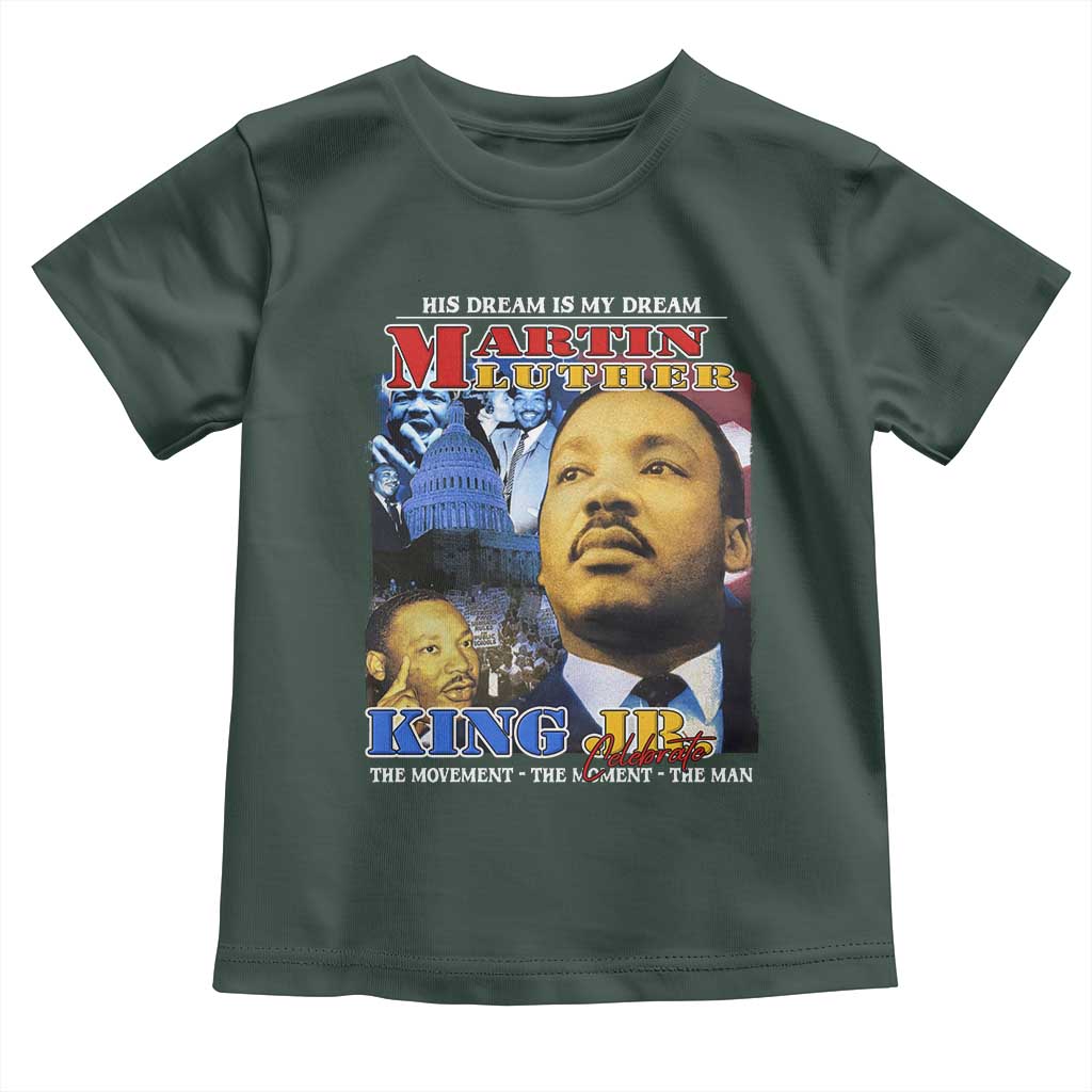 Martin Luther King Jr Toddler T Shirt His Dream Is My Dream American Flag Black History MLK Day