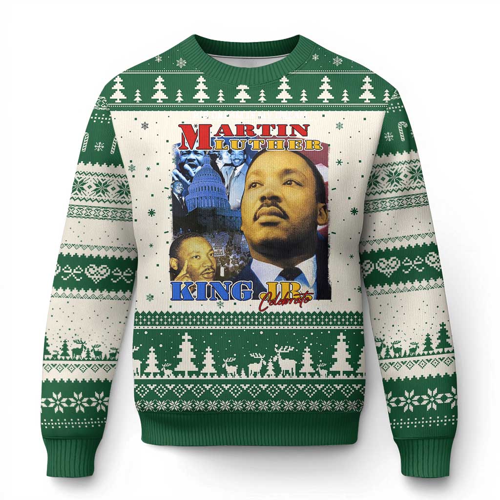 Martin Luther King Jr Ugly Christmas Sweater His Dream Is My Dream American Flag MLK Day Black HIstory