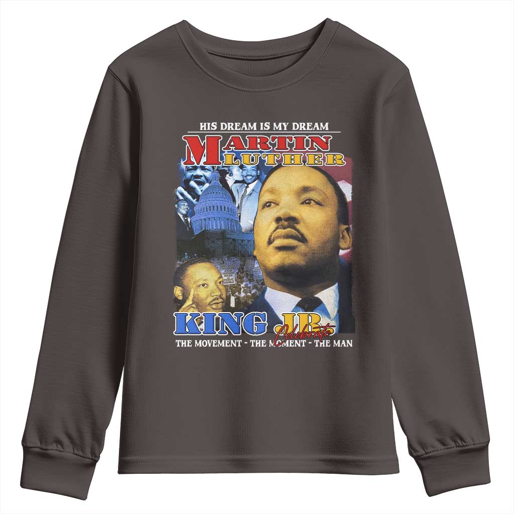 Martin Luther King Jr Youth Sweatshirt His Dream Is My Dream American Flag Black History MLK Day