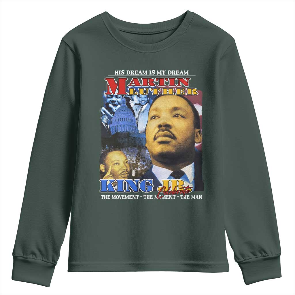Martin Luther King Jr Youth Sweatshirt His Dream Is My Dream American Flag Black History MLK Day