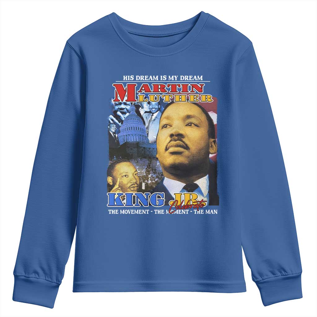 Martin Luther King Jr Youth Sweatshirt His Dream Is My Dream American Flag Black History MLK Day