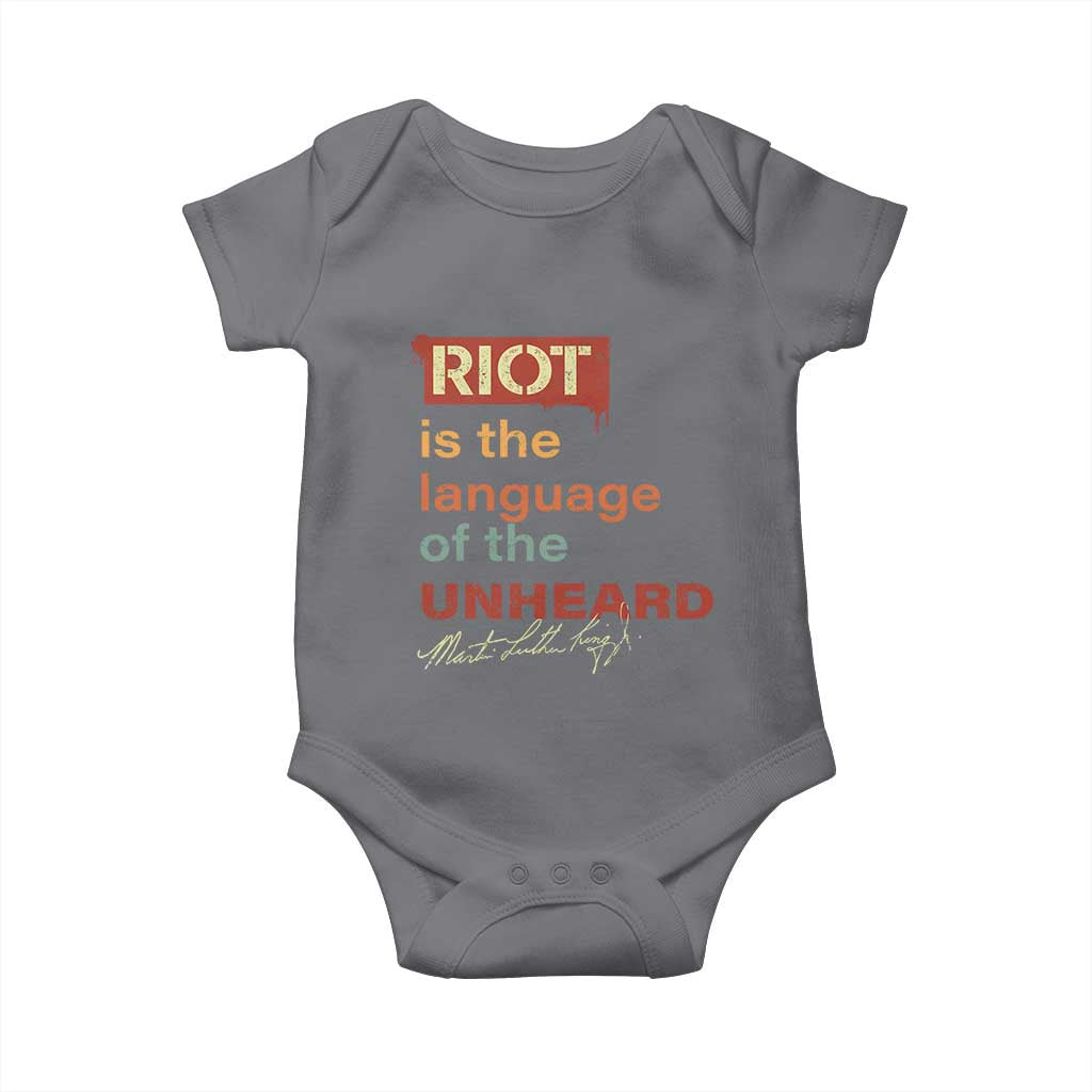 Martin Luther King Jr Baby Onesie A Riot Is The Language Of The Unheard MLK