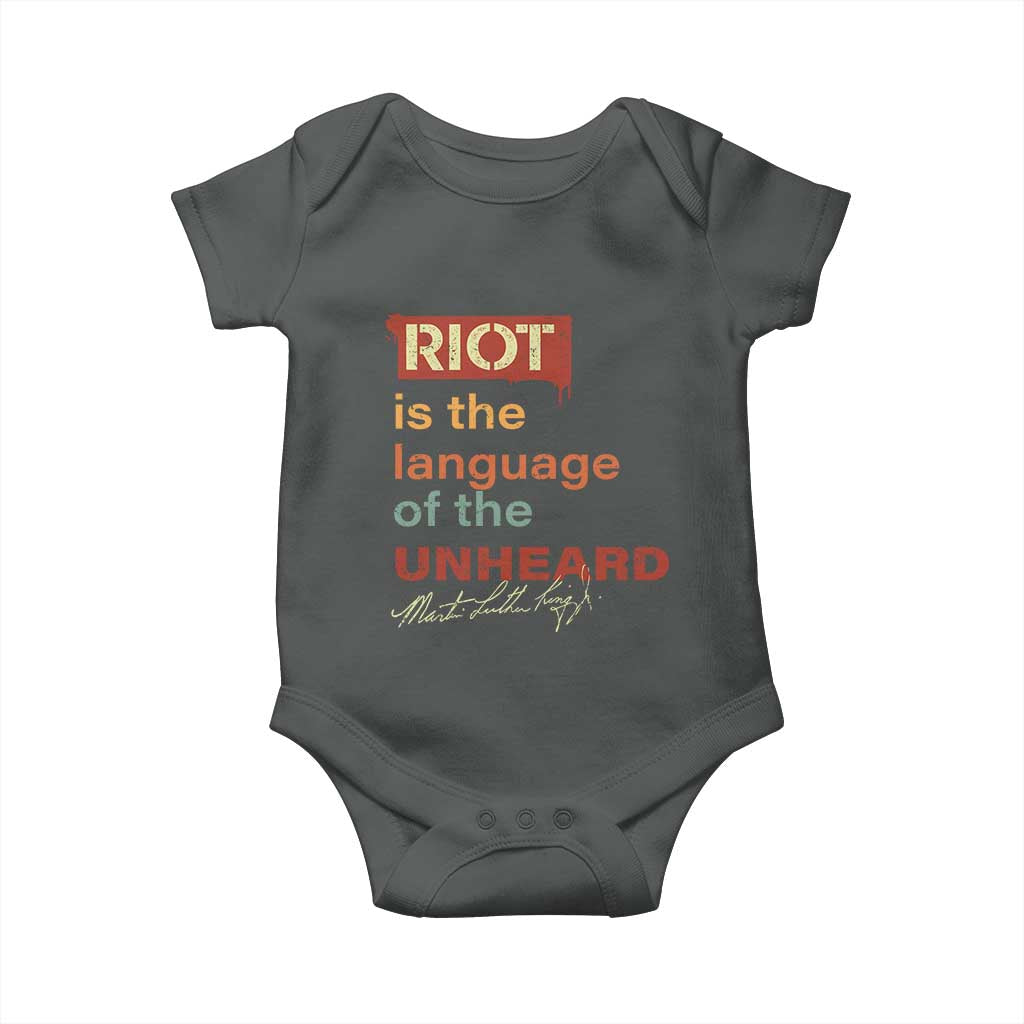 Martin Luther King Jr Baby Onesie A Riot Is The Language Of The Unheard MLK