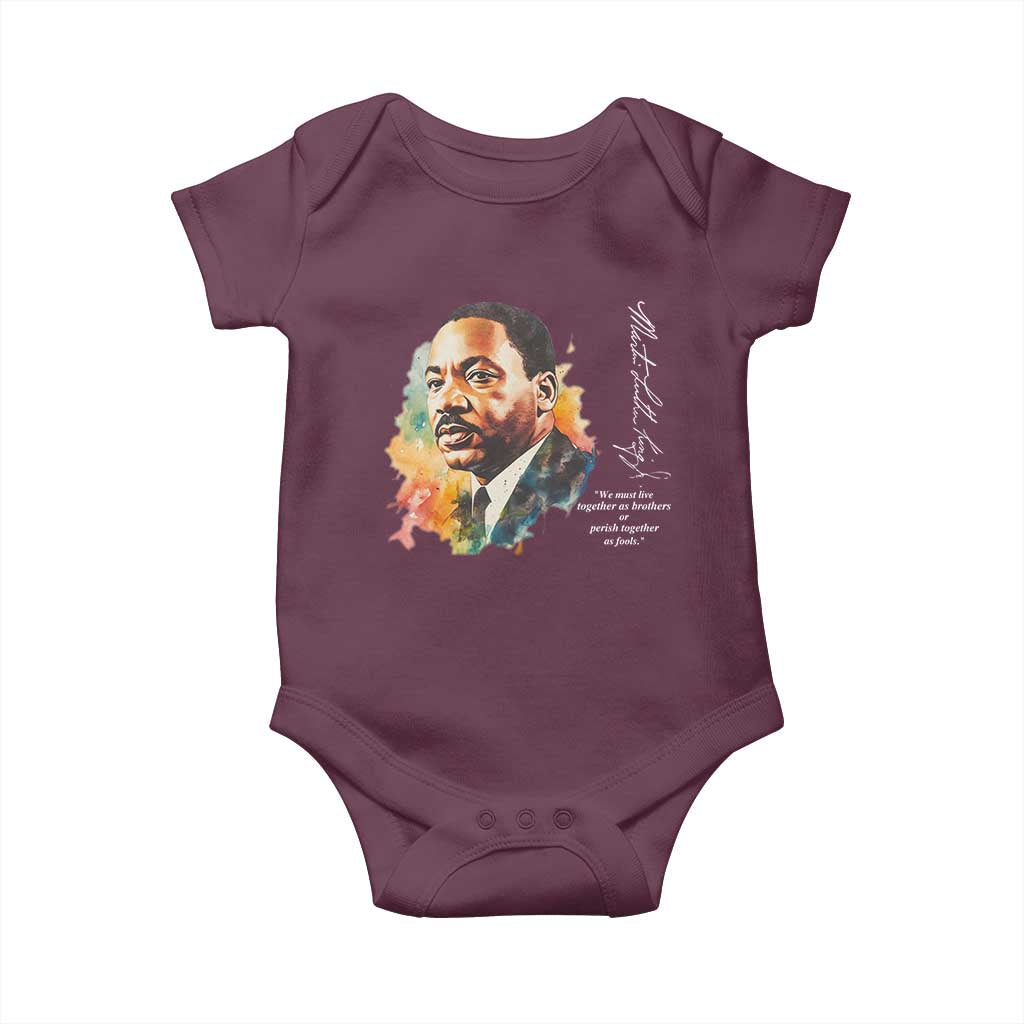Martin Luther King Jr Baby Onesie We Must Live Together As Brothers Or Perish Together As Fools MLK