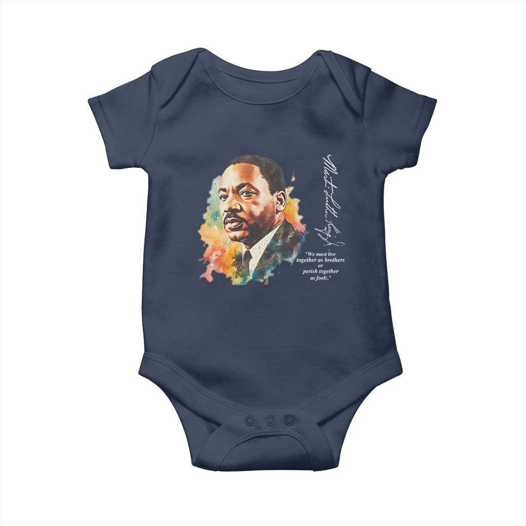 Martin Luther King Jr Baby Onesie We Must Live Together As Brothers Or Perish Together As Fools MLK