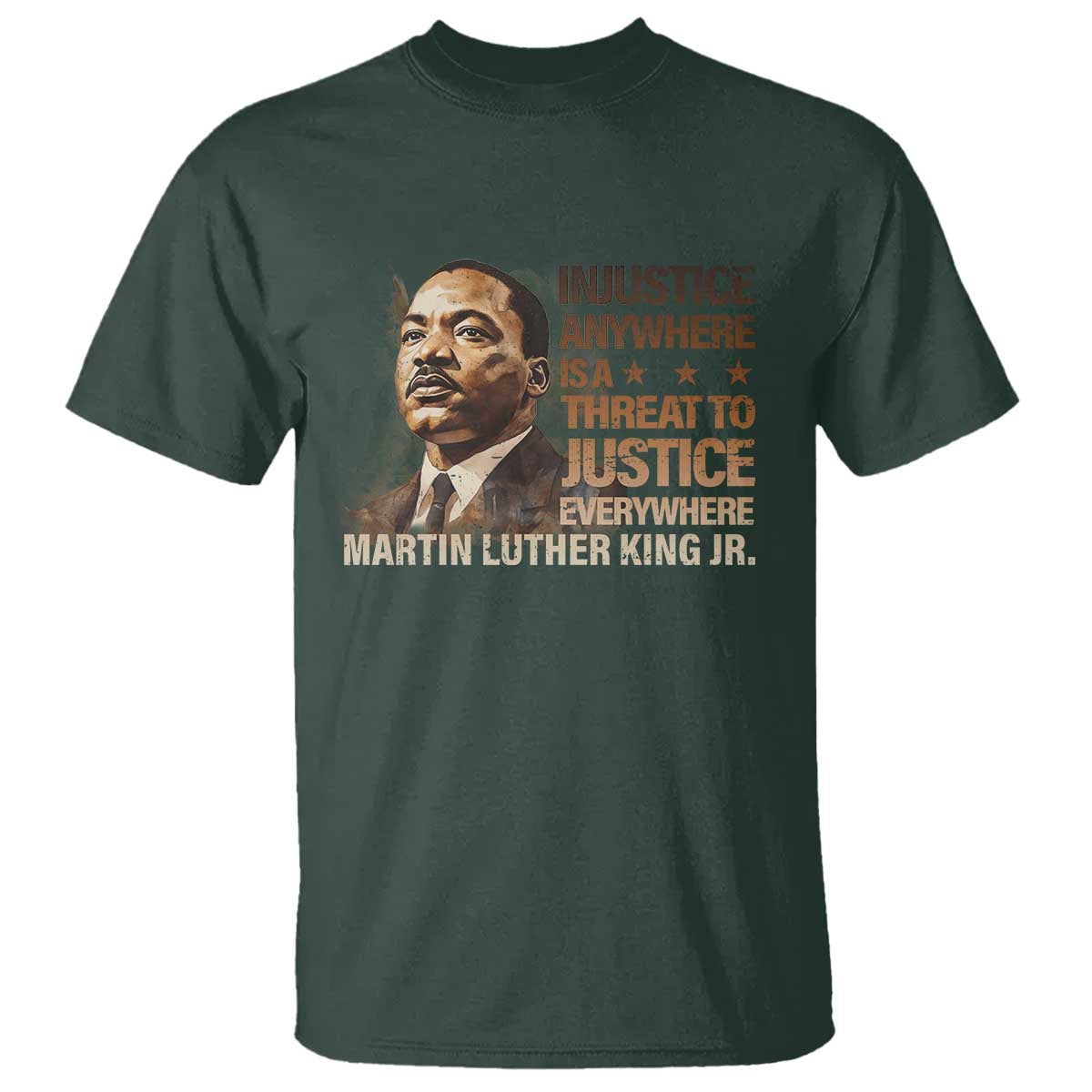 Martin Luther King Jr T Shirt Injustice Anywhere Is A Threat To Justice Everywhere MLK Day